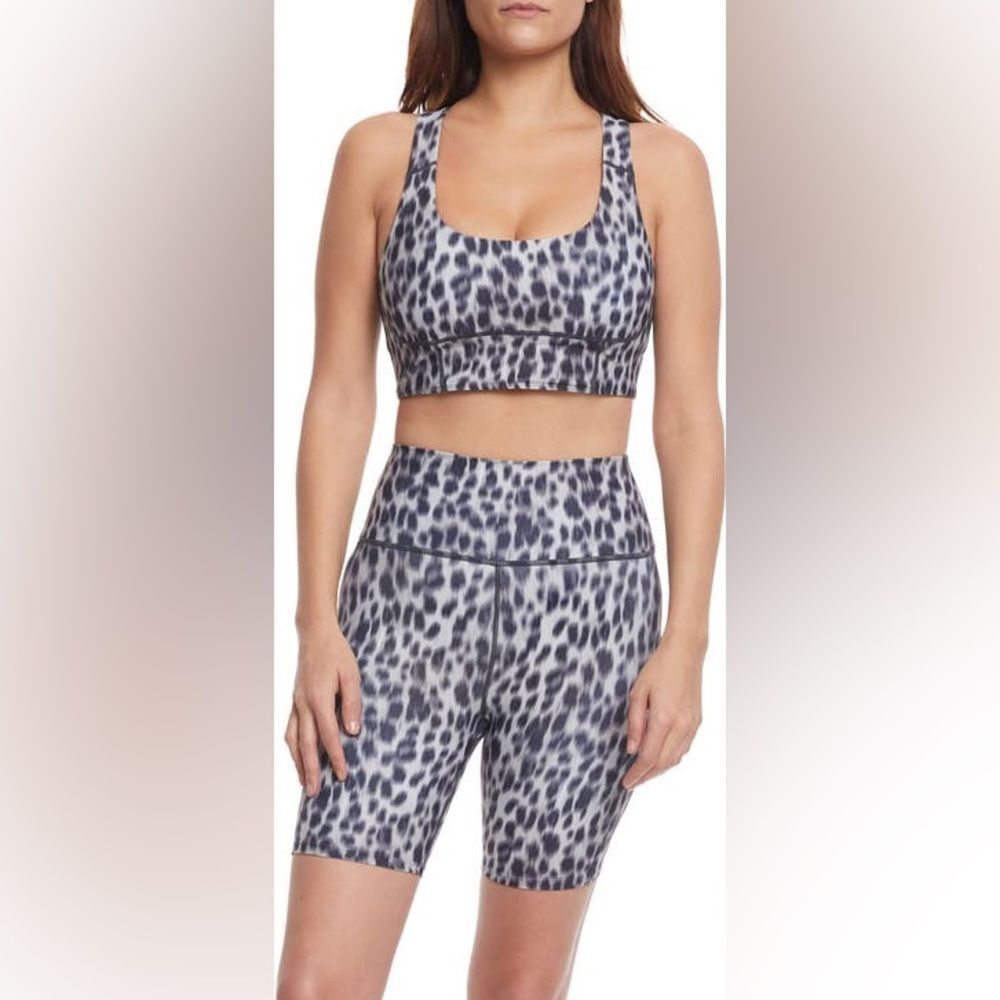 NWT Sage Leopard Print Animal Print Gray & Black Sports Bra Athletic Comfy Yoga - Picture 3 of 11